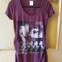 Дам.тениска-"MAMA-LICIOUS"-/памук+ликра/-тъм.малинена. Закупена от Италия., снимка 1 - Тениски - 21946033