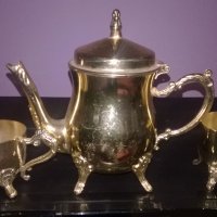 златна кана с две чаши за кафе или колекция-внос швеицария, снимка 2 - Колекции - 25343905