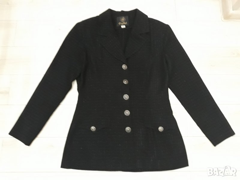 Черен дамски костюм сако и пола с ламе марка Дафне, снимка 1