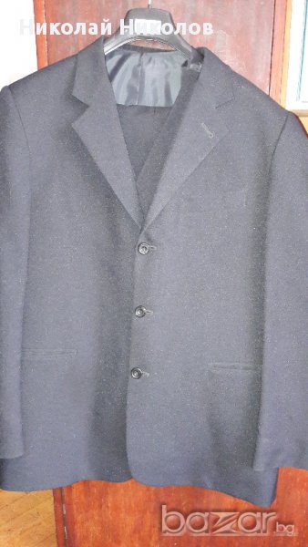 Нов мъжки костюм с елек, цвят черен размер XL № 52, снимка 1
