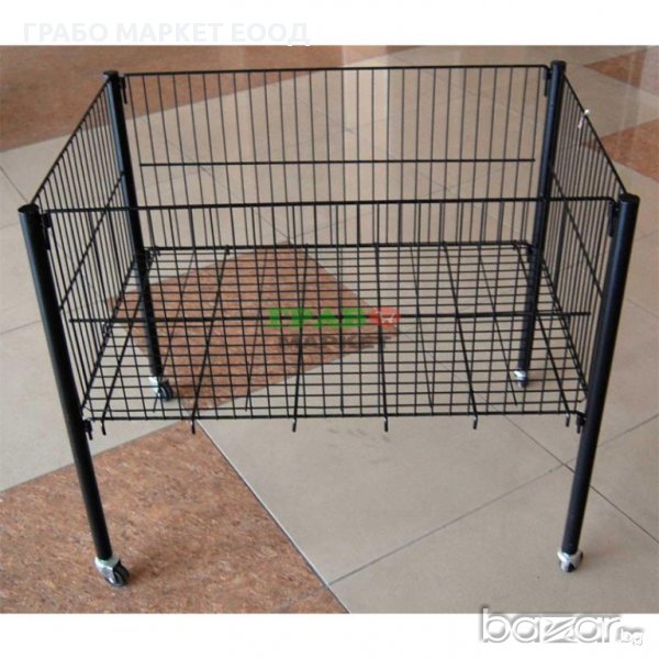 Подвижен стелаж - метален кош с колела, снимка 1