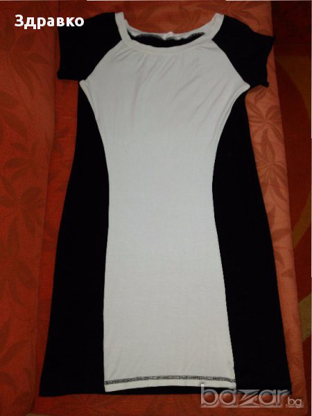 Рокля черно/бяло, снимка 1