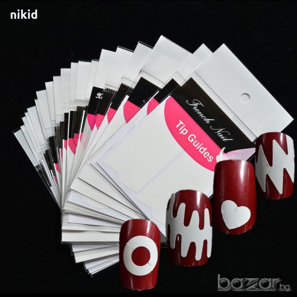 сет 18 вида ФРЕНСКИ МАНИКЮР лепенки за нокти маникюр, снимка 1