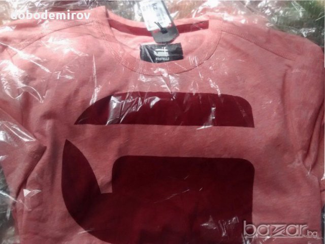 Тениска G Star Resap Logo Orange Crewneck T Shirt, оригинал, снимка 7 - Тениски - 17917485