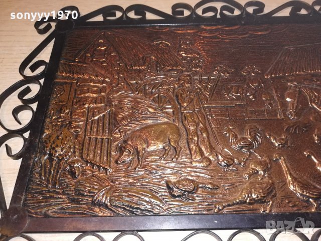 релефна картина мед/месинг-ковано желязо-внос швеицария, снимка 6 - Колекции - 21508436