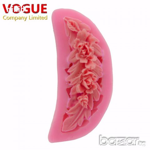 букет цветя дъга извит силиконов молд форма за украса декор торта фондан шоколад и др.