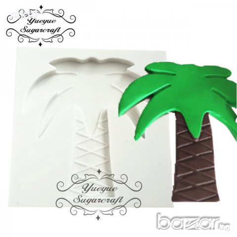 Палма дърво силиконов молд форма декорация и украса торта фондан шоколад мъфини, снимка 1 - Форми - 20637071