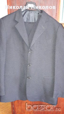 Нов мъжки костюм с елек, цвят черен размер XL № 52