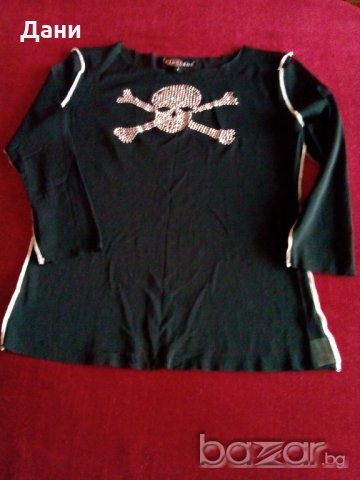 Блуза от тюл с декорация череп, снимка 2 - Тениски - 18817863