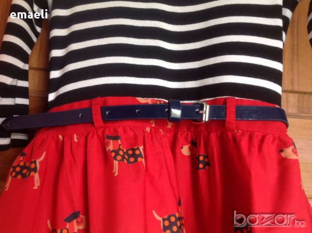 Симпатична рокля с кученца и колан на Next за 3 г , снимка 3 - Детски рокли и поли - 10884194