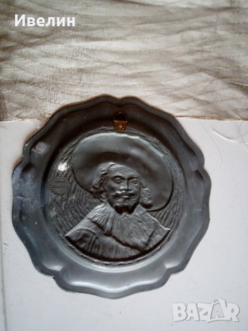 стара цинкова чиния за стена 4, снимка 3 - Антикварни и старинни предмети - 21821247