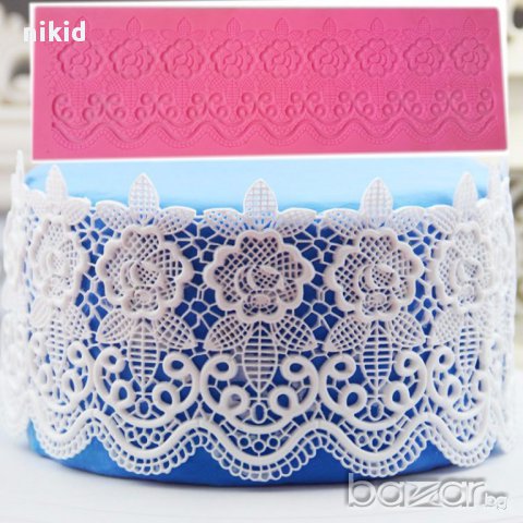 цветя и листа огромен дантела борд силиконов молд форма за украса торта с фондан шоколад гъмпейст