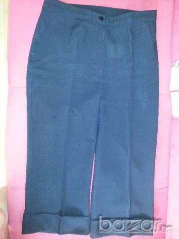 Дамски панталон с маншети три четвърти черен, снимка 1 - Панталони - 16020041