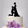 Бременна булка младоженци  черен твърд топер украса сватбена торта сватба декор
