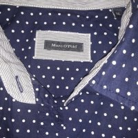 Юношеска риза тъмно синя на бели точки марка Marco' Polo, снимка 2 - Ризи - 23419759