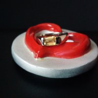 Сребърен пръстен с цитрин, снимка 1 - Пръстени - 25290513