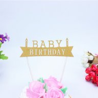 baby birthday бебешки чрд топер за торта с надпис за украса рожден ден декорация, снимка 1 - Други - 17411007