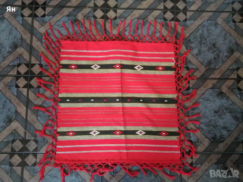 Старо Българско Тъкано Каре/Килимчe-48/48см, снимка 1