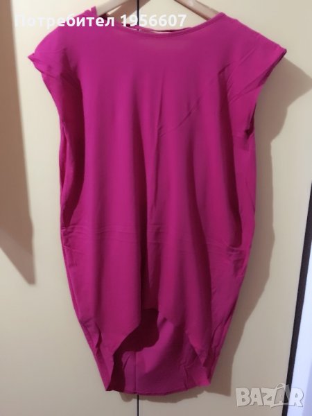 Цикламена туника с къс ръкав, налична и в ярко жълто, снимка 1