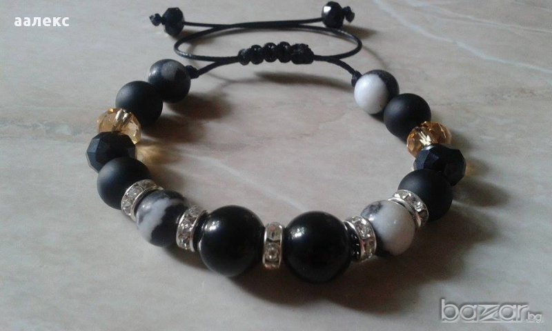 Ръчно изработена гривна Шамбала от естествени камъни, снимка 1