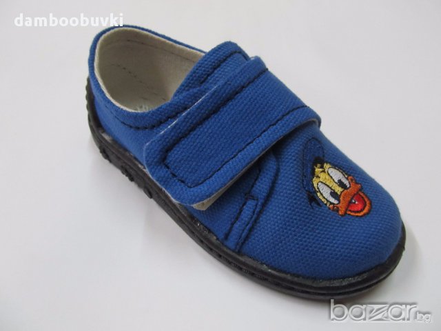 Български пантофи в синьо с пате моряк, снимка 1