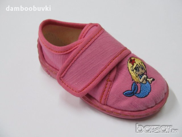 Български пантофи в розово с русалка, снимка 1 - Бебешки обувки - 17615862