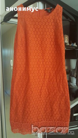 Дантелена рокля в оранж, снимка 1 - Рокли - 15090460