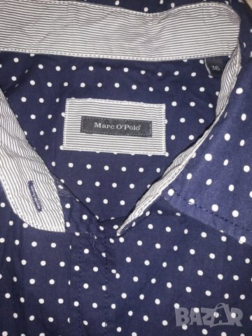 Юношеска риза тъмно синя на бели точки марка Marco' Polo, снимка 2 - Ризи - 23419759