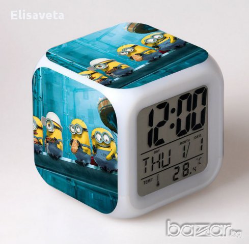 Миниони Despicable Me Alarm часовници с термометър с 7 цвята на дисплея, снимка 6 - Други - 12283345