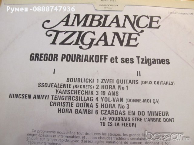 Голяма Грамофонна плоча Ambiance Cigane  MFP Italy  -  изд.70 те г. ITALY ., снимка 5 - Грамофонни плочи - 13718501