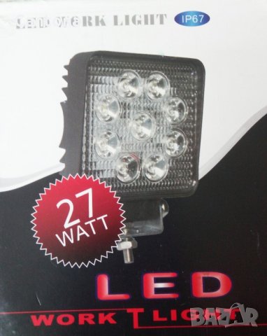 LED дневна светлина ,водоустойчива IP 67, 10-30V, 27 W - квадрат, снимка 2 - Аксесоари и консумативи - 22301978