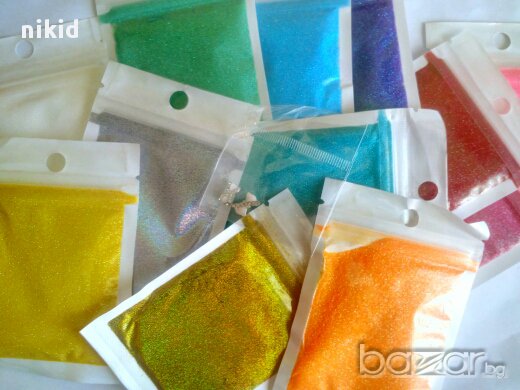 НОВО ХИТ холо холограмен магически лазер пигмент и русалка ефект цветен плик 10 гр за нокти маникюр, снимка 4 - Продукти за маникюр - 16003901