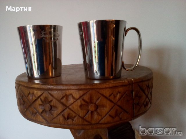 1953г. - Посребрени масивни - Чаши - Халби  - 2 бр. ! ( 777868), снимка 3 - Сервизи - 18145340