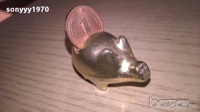 Мини ретро колекция-прасе-мед/месинг-3.5х3.5х2см-внос швеицария, снимка 3 - Антикварни и старинни предмети - 17348954