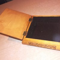 ретро дървена кутия с дърворезба-15х15х7см-внос швеицария, снимка 10 - Колекции - 20121652