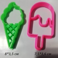 Сладолед във фунийка и ескимо пластмасов резец форма фондан тесто бисквитки, снимка 2 - Форми - 26184490