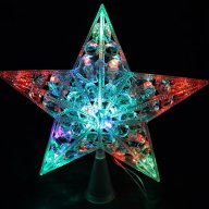 20 см. диаметър Коледна светеща ЛЕД / LED коледна звезда, неонови ярки светодиодни цветове, снимка 1 - Коледни подаръци - 16469603