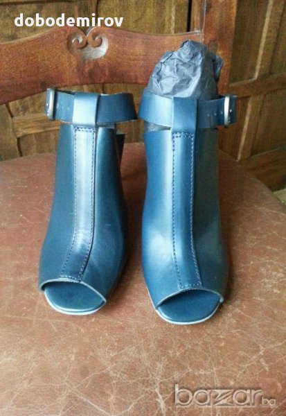 Нови сандали G Star RAW Teal Leather Heeled Peep, оригинал, снимка 1
