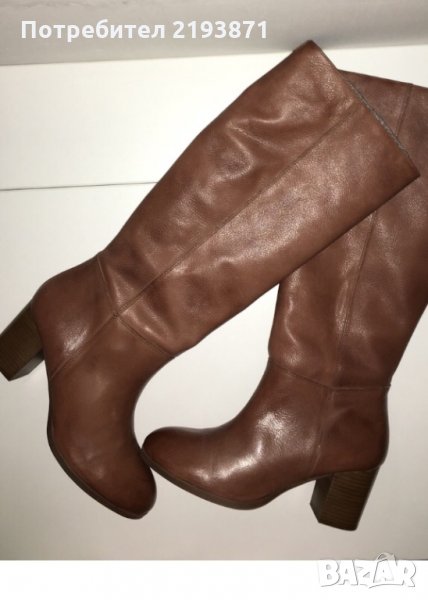 Естествена кожа ботуши с дебел ток Kiomi номер 40-41, снимка 1