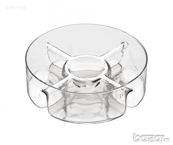 Галяма стъклена купа за аперитиви/ салати/ снаксове, снимка 1