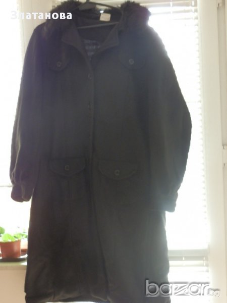 дълго черно палто Л, снимка 1
