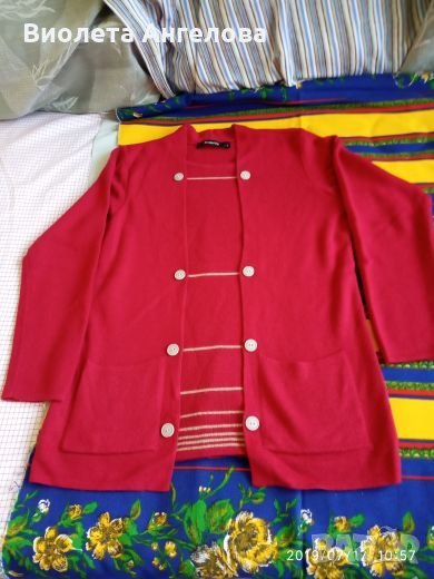 Дамска блуза с дълъг ръкав тъмночервена, снимка 1