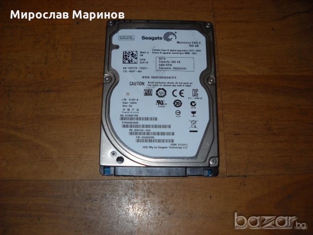 7.1.хард диск за лаптоп Seagate 500 GB -SАTA 2.5” 5400 RPM.Ползван 2 месеца и 20 дена, снимка 1