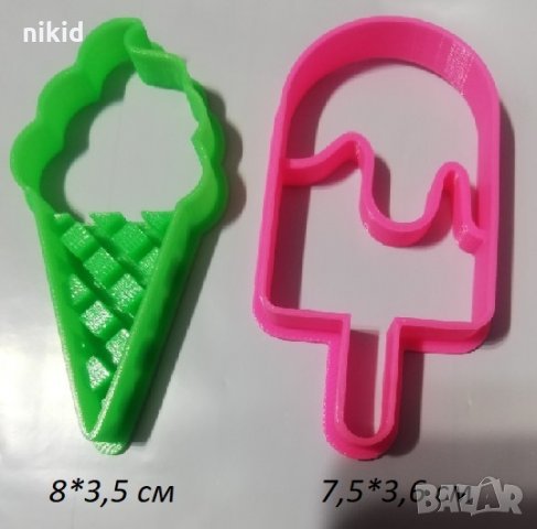 Сладолед във фунийка и ескимо пластмасов резец форма фондан тесто бисквитки, снимка 2 - Форми - 26184490