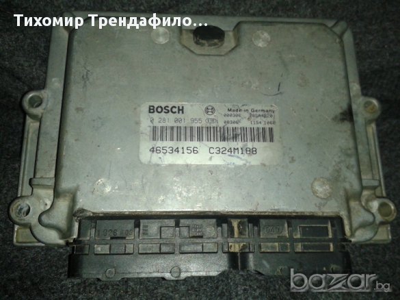 Ecu Fiat 46534156 C324m188 Bosch 0281001955,компютър за фиат пунто 1.9жтд 0 281 001 955, снимка 1 - Части - 11643423