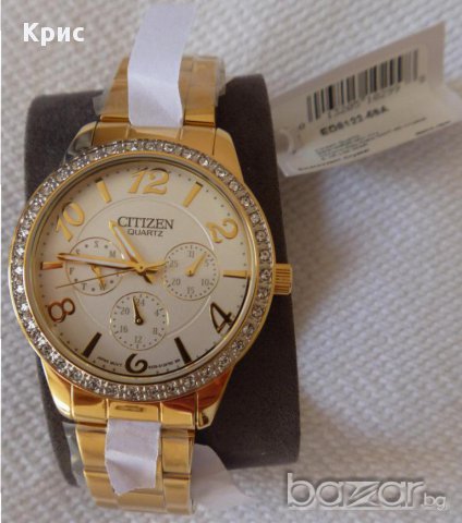 Нов ! Ръчен часовник Цитизен Сваровски Златен цвят, Citizen Swarovski Gold ToneED8122-59A, снимка 16 - Дамски - 12154134