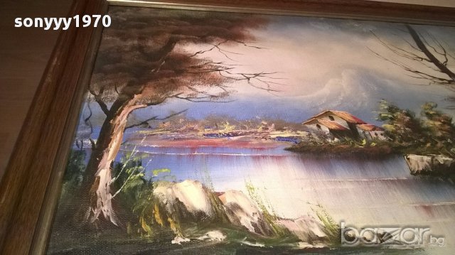ПОРЪЧАНА-Картина с рамка-маслени бои-61/44см-внос швеицария, снимка 3 - Антикварни и старинни предмети - 15112951