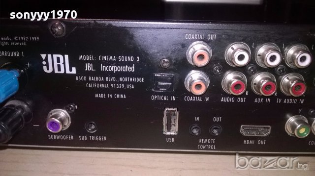 Jbl cinema sound 3 hdmi/usb/optical-5 chanel-380w-внос швеицария, снимка 12 - Ресийвъри, усилватели, смесителни пултове - 15444731