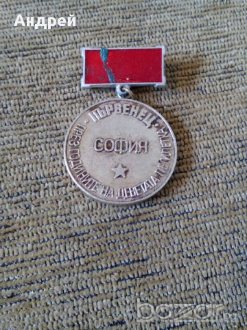 Медал,орден,знак първенец през годините на деветата петилетка, снимка 1