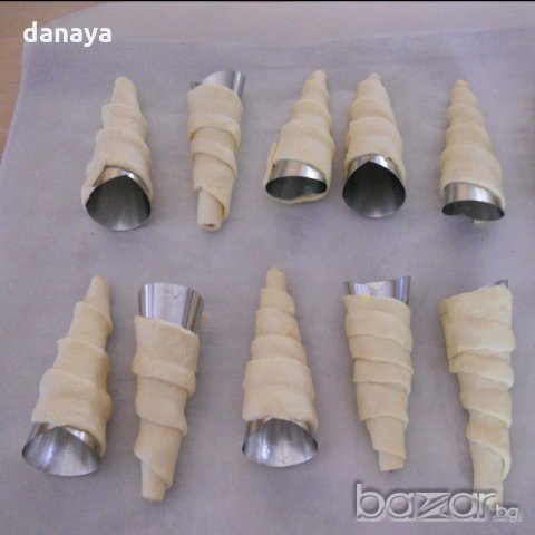 221 Метални фунийки за сладки с пълнеж форми за фунийки с крем 6 броя в комплект, снимка 6 - Форми - 20429681